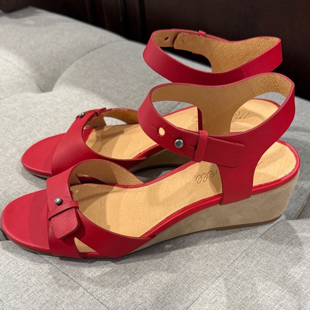 Madewell Red Wedge Sandals